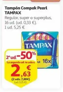 Alcampo TAMPAX Tampón compak pearl oferta
