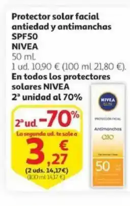 Alcampo NIVEA Protector solar facial antiedad y antimanchas SPF50 oferta