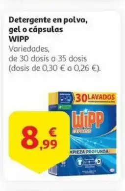 Alcampo WIPP Detergente en polvo, gel o cápsulas oferta