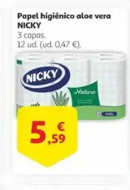 Alcampo NICKY Papel higiénico aloe vera oferta