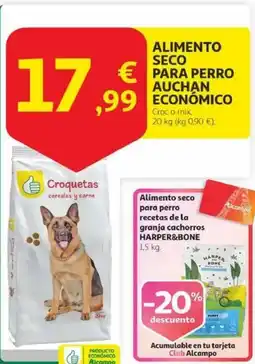 Alcampo Alimento seco para perro auchan economico oferta