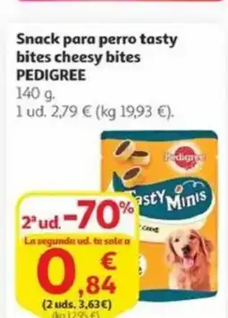Alcampo PEDIGREE Snack para perro tasty bites cheesy bites oferta