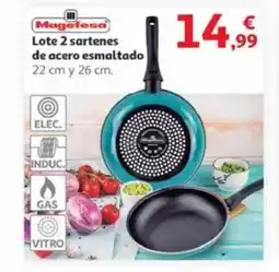 Alcampo Lote 2 sartenes de acero esmaltado oferta