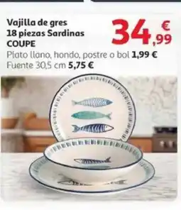 Alcampo COUPE Vajilla de gres 18 piezas Sardinas oferta