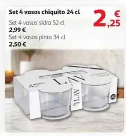 Alcampo Set 4 vasos chiquito oferta