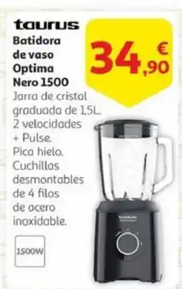 Alcampo TAURUS Batidora de vaso Optima Nero 1500 oferta