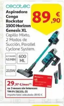 Alcampo CECOTEC Aspiradora Conga Rockstar 1500 Horizon Genesin XL oferta