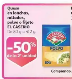 Alcampo EL CASERIO Queso en lonchas rallados polvo o filato oferta
