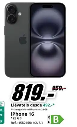 MediaMarkt IPHONE 16 oferta