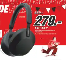 MediaMarkt SONY Auriculares inalámbricos WH- 1000XM5B oferta