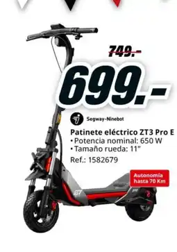 MediaMarkt Patinete eléctrico ZT3 Pro E oferta
