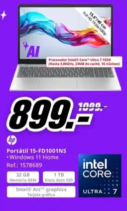 MediaMarkt HP Portátil 15-FD1001NS oferta