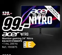 MediaMarkt ACER Monitor gaming 24" Nitro KG243YX1BMIPX oferta