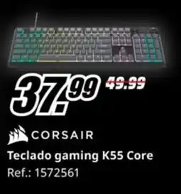 MediaMarkt CORSAIR Teclado gaming K55 Core oferta