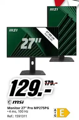 MediaMarkt MSI Monitor 27" Pro MP275PG oferta