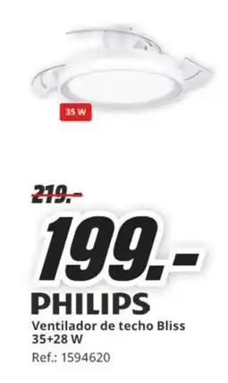 MediaMarkt PHILIPS Ventilador de techo Bliss 35+28 W oferta