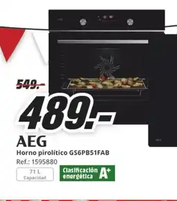MediaMarkt AEG Horno pirolítico GS6PB51FAB oferta