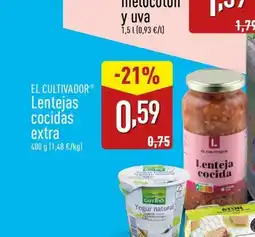 ALDI EL CULTIVADOR Lentejas cocidas extra oferta