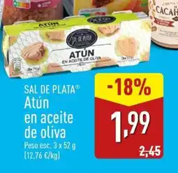 ALDI SAL DE PLATA Atún en de oliva oferta