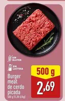 ALDI Burger meat de cerdo picada oferta