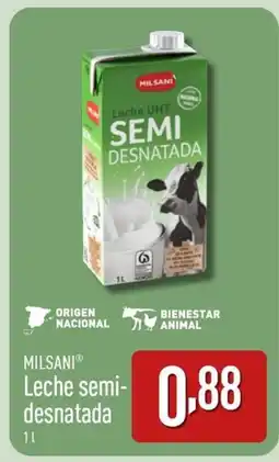 ALDI MILSANI Leche semi- desnatada oferta
