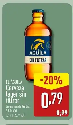 ALDI EL ÁGUILA Cerveza lager sin filtrar oferta