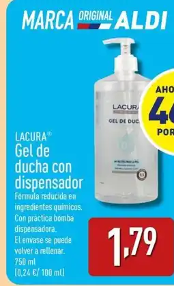 ALDI LACURA Gel de ducha con dispensador oferta