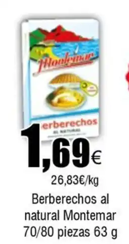 FROIZ Berberechos al natural Montemar 70/80 piezas oferta