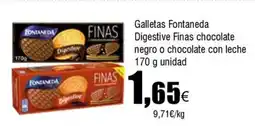 FROIZ FONTANEDA Galletas Digestive Finas chocolate negro o chocolate con leche oferta