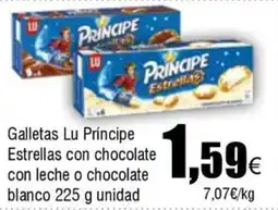 FROIZ LU Galletas Príncipe Estrellas con chocolate con leche o chocolate blanco oferta