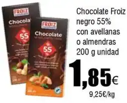 FROIZ FROIZ Chocolate negro 55% con avellanas o almendras oferta