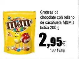 FROIZ M&M's Grageas de chocolate con relleno de cacahuete oferta