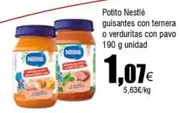 FROIZ NESTLE Potito guisantes con ternera o verduritas con pavo oferta