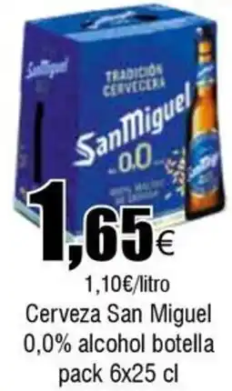 FROIZ SAN MIGUEL Cerveza 0,0% alcohol botella oferta