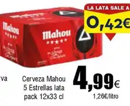 FROIZ MAHOU Cerveza 5 Estrellas lata oferta