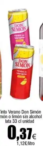 FROIZ DON SIMON Tinto Verano limón o limón sin alcohol oferta