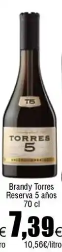 FROIZ TORRES Brandy Reserva 5 años oferta