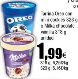 Cash FROIZ OREO/ MILKA Tarrina con mini cookies o Milka chocolate vainilla oferta