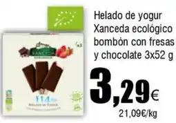 Cash FROIZ Helado de yogur Xanceda ecológico bombón con fresas y chocolate oferta