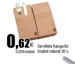 Cash FROIZ Servilleta Kangurito Soabel natural 30 u oferta
