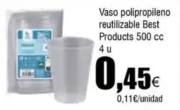Cash FROIZ Vaso polipropileno reutilizable Best Products 500 cc oferta