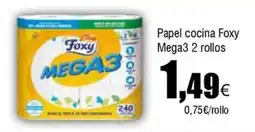 Cash FROIZ FOXY Papel cocina Mega3 2 rollos oferta