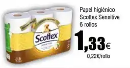 Cash FROIZ SCOTTEX Papel higiénico Sensitive 6 rollos oferta