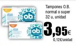 Cash FROIZ O.B. Tampones normal o super 32 u oferta