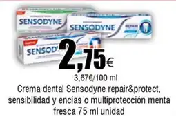 Cash FROIZ SENSODYNE Crema dental repair&protect, sensibilidad y encías o multiprotección menta fresca oferta