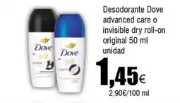 Cash FROIZ DOVE Desodorante advanced care o invisible dry roll-on original oferta