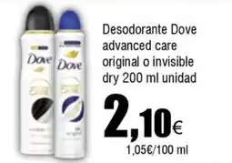 Cash FROIZ DOVE Desodorante advanced care original o invisible dry oferta