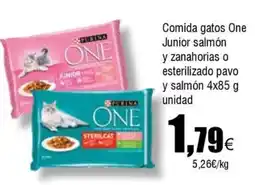 Cash FROIZ Comida gatos One Junior salmón y zanahorias o esterilizado pavo y salmón oferta