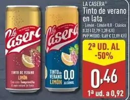 ALDI La casera - tinto de verano en lata oferta