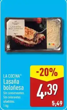 ALDI La cocinera - lasana bolonesa oferta